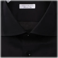 Viola Milano - Solid Color Shirt - Midnight - Handmade in Italy - Luxury Exclusive Collection - Avvenice