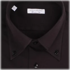 Viola Milano - Solid Cotton/Jersey Shirt Shirt - Black - Handmade in Italy - Luxury Exclusive Collection - Avvenice