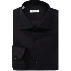 Viola Milano - Solid Cut-Away Collar Dress Shirt - Midnight Navy - Handmade in Italy - Luxury Exclusive Collection - Avvenice