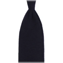 Viola Milano - Solid Knitted 100% Cashmere Tie - Navy - Handmade in Italy - Luxury Exclusive Collection - Avvenice