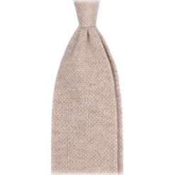 Viola Milano - Solid Knitted 100% Cashmere Tie - Sand - Handmade in Italy - Luxury Exclusive Collection - Avvenice