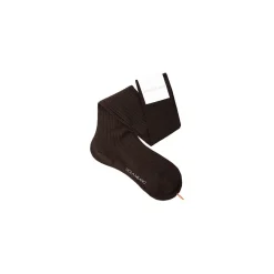 Viola Milano - Solid Over-the-Calf Wool Socks - Brown - Handmade in Italy - Luxury Exclusive Collection - Avvenice