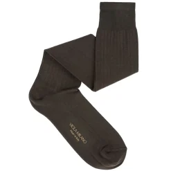 Viola Milano - Solid Over-The-Calf Cotton/Silk Socks - Army Green - Handmade in Italy - Luxury Exclusive Collection - Avvenice