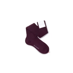 Viola Milano - Solid Over-the-Calf Wool Socks - Burgundy - Handmade in Italy - Luxury Exclusive Collection - Avvenice