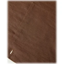 Viola Milano - Solid Safari 100% Linen Overshirt - Brown - Handmade in Italy - Luxury Exclusive Collection - Avvenice