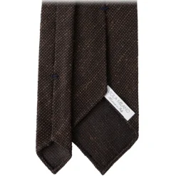 Viola Milano - Solid Woven Grenadine/Shantung Tie - Brown - Handmade in Italy - Luxury Exclusive Collection - Avvenice