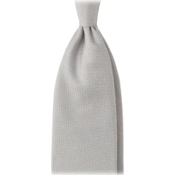 Viola Milano - Solid Woven Selftipped Silk Tie - Silver II - Handmade in Italy - Luxury Exclusive Collection - Avvenice