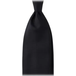 Viola Milano - Solid Woven Selftipped Silk Tie - Navy - Handmade in Italy - Luxury Exclusive Collection - Avvenice