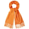 Viola Milano - Solid Zibellino Cashmere Scarf - Orange - Handmade in Italy - Luxury Exclusive Collection - Avvenice