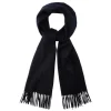 Viola Milano - Solid Zibellino Cashmere Scarf - Navy - Handmade in Italy - Luxury Exclusive Collection - Avvenice