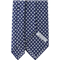 Viola Milano - Square Cube Selftipped Silk Tie - Navy - Handmade in Italy - Luxury Exclusive Collection - Avvenice