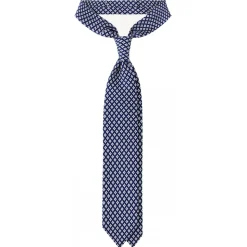 Viola Milano - Square Cube Selftipped Silk Tie - Navy - Handmade in Italy - Luxury Exclusive Collection - Avvenice