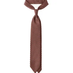 Viola Milano - Square Pattern Selftipped Silk Tie - Sand - Handmade in Italy - Luxury Exclusive Collection - Avvenice