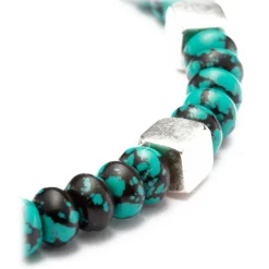 Viola Milano - Square Silver Gemstone Bracelet - Turquoise Turtle - Handmade in Italy - Luxury Exclusive Collection - Avvenice