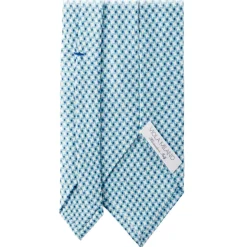 Viola Milano - Star Pattern Selftipped Silk Tie - Turquoise - Handmade in Italy - Luxury Exclusive Collection - Avvenice