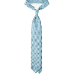 Viola Milano - Star Pattern Selftipped Silk Tie - Turquoise - Handmade in Italy - Luxury Exclusive Collection - Avvenice