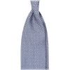 Viola Milano - Star Pattern Selftipped Italian Silk Tie - Navy II - Handmade in Italy - Luxury Exclusive Collection - Avvenice