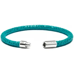 Viola Milano - Stingray Genuine Italian Leather Bracelet - Turquoise - Handmade in Italy - Luxury Exclusive Collection - Avvenice
