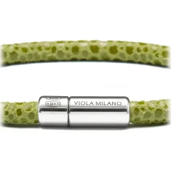 Viola Milano - Stingray Genuine Italian Leather Bracelet - Pistacchio - Handmade in Italy - Luxury Exclusive Collection - Avvenice
