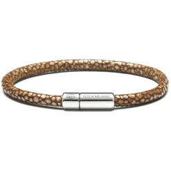 Viola Milano - Stingray Genuine Italian Leather Bracelet - Coffee - Handmade in Italy - Luxury Exclusive Collection - Avvenice