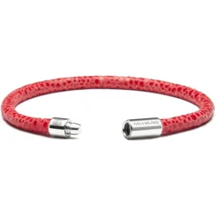 Viola Milano - Stingray Genuine Italian Leather Bracelet - Red - Handmade in Italy - Luxury Exclusive Collection - Avvenice