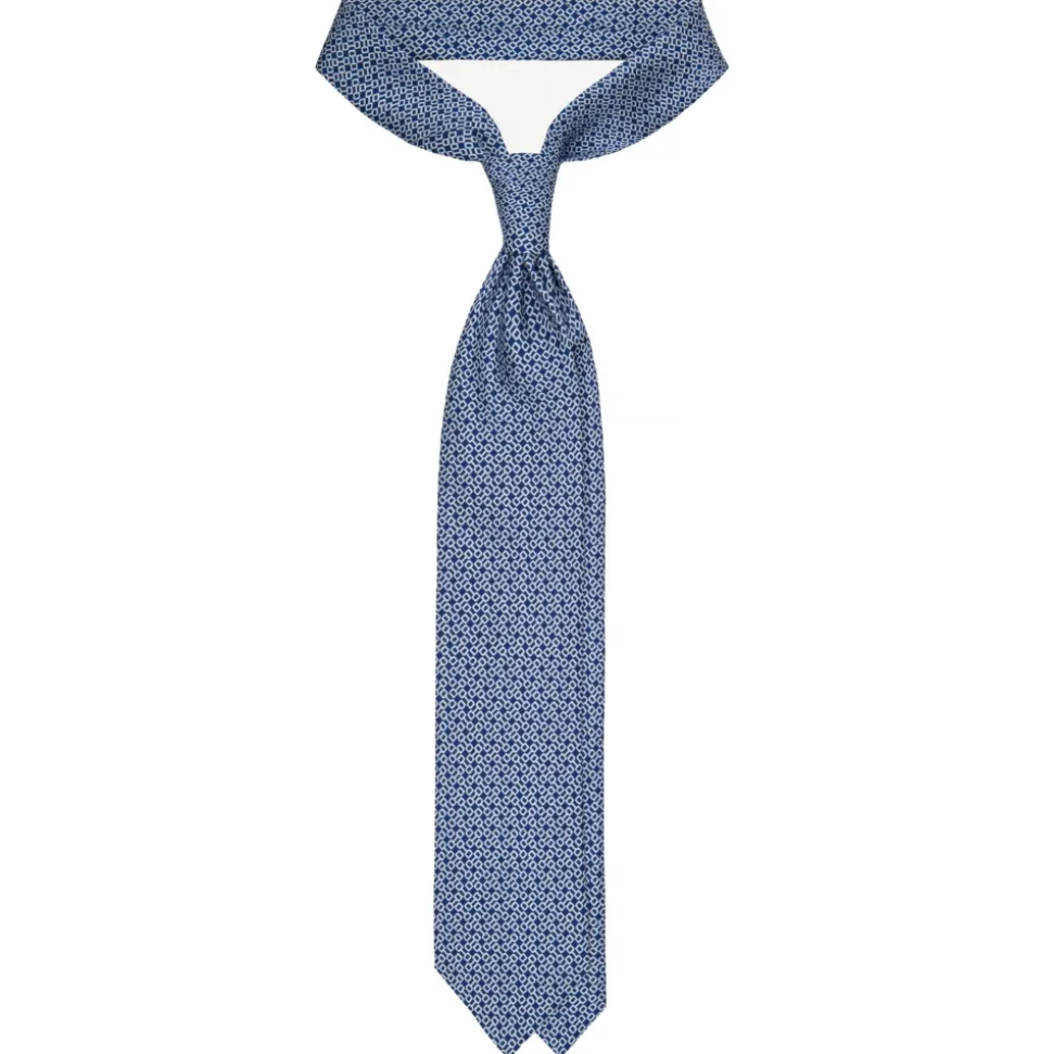 Viola Milano - Stirrups Pattern Selftipped Silk Tie - Navy - Handmade in Italy - Luxury Exclusive Collection - Avvenice