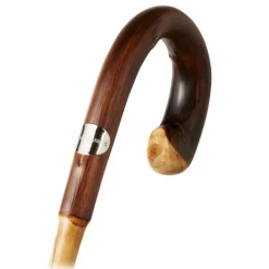 Viola Milano - Stripe Chestnut Umbrella - Navy and Brown - Handmade in Italy - Luxury Exclusive Collection - Avvenice