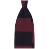 Viola Milano - Stripe Knitted 100% Cashmere Tie - Navy/Wine - Handmade in Italy - Luxury Exclusive Collection - Avvenice