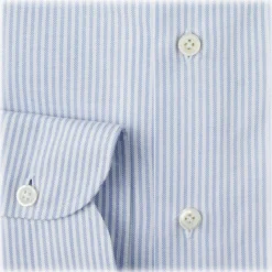 Viola Milano - Stripe Oxford Button-Down Collar Dress Shirt - Blue/White - Handmade in Italy - Luxury Exclusive Collection - Avvenice