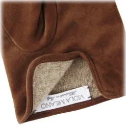 Viola Milano - Suede Gloves with Cashmere Lining - Light Brown - Handmade in Italy - Luxury Exclusive Collection - Avvenice