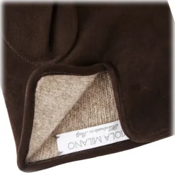 Viola Milano - Suede Gloves with Cashmere Lining - Brown - Handmade in Italy - Luxury Exclusive Collection - Avvenice