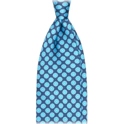 Viola Milano - Sun Floral Selftipped Silk Tie - Sea Mix - Handmade in Italy - Luxury Exclusive Collection - Avvenice