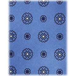 Viola Milano - Sun Floral Selftipped Silk Tie - Sea - Handmade in Italy - Luxury Exclusive Collection - Avvenice