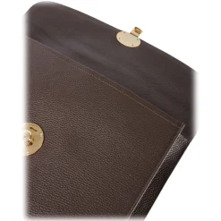 Viola Milano - The Light City Gold Lock Briefcase - Brown - Handmade in Italy - Luxury Exclusive Collection - Avvenice