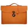 Viola Milano - The Light City Gold Lock Briefcase - Orange - Handmade in Italy - Luxury Exclusive Collection - Avvenice