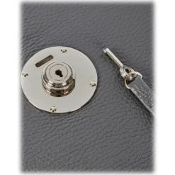 Viola Milano - The Light City Silver Lock Briefcase - Grey - Handmade in Italy - Luxury Exclusive Collection - Avvenice