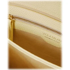 Viola Milano - The Light City Gold Lock Briefcase - Pale Lemon - Handmade in Italy - Luxury Exclusive Collection - Avvenice