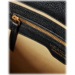 Viola Milano - The Light City Gold Lock Briefcase - Black - Handmade in Italy - Luxury Exclusive Collection - Avvenice