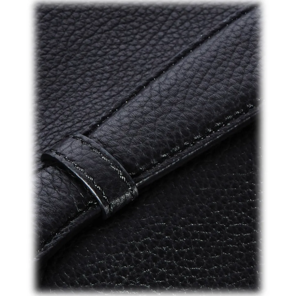 Viola Milano - The Light City Gold Lock Briefcase - Black - Handmade in Italy - Luxury Exclusive Collection - Avvenice