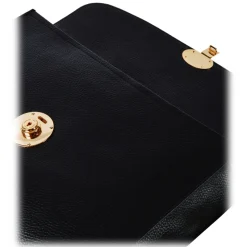 Viola Milano - The Light City Gold Lock Briefcase - Black - Handmade in Italy - Luxury Exclusive Collection - Avvenice