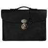 Viola Milano - The Light City Silver Lock Briefcase - Black - Handmade in Italy - Luxury Exclusive Collection - Avvenice