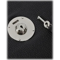 Viola Milano - The Light City Silver Lock Briefcase - Black - Handmade in Italy - Luxury Exclusive Collection - Avvenice