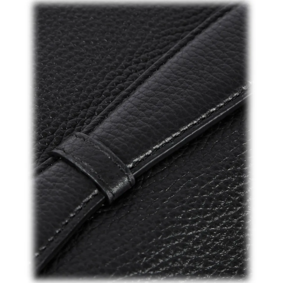 Viola Milano - The Light City Silver Lock Briefcase - Black - Handmade in Italy - Luxury Exclusive Collection - Avvenice