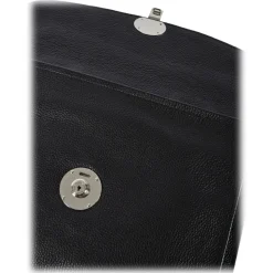 Viola Milano - The Light City Silver Lock Briefcase - Black - Handmade in Italy - Luxury Exclusive Collection - Avvenice