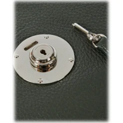 Viola Milano - The Light City Silver Lock Briefcase - Loden Green - Handmade in Italy - Luxury Exclusive Collection - Avvenice