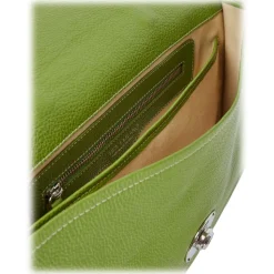 Viola Milano - The Light City Silver Lock Briefcase - Lime Green - Handmade in Italy - Luxury Exclusive Collection - Avvenice