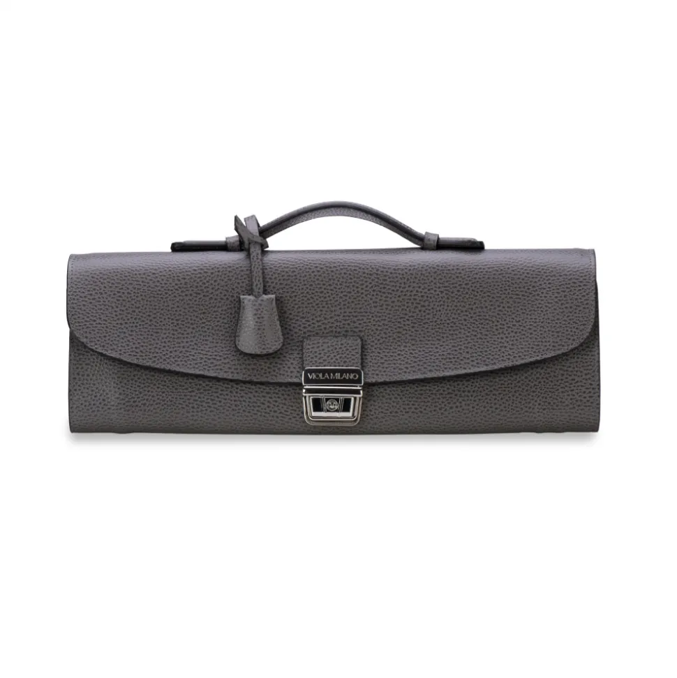 Viola Milano - Traveller Briefcase - Grey - Handmade in Italy - Luxury Exclusive Collection - Avvenice