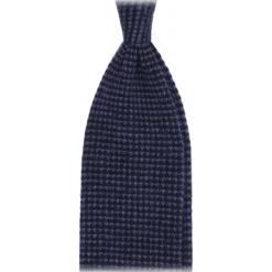 Viola Milano - Two-Tone Knitted 100% Cashmere Tie - Navy/Blue - Handmade in Italy - Luxury Exclusive Collection - Avvenice