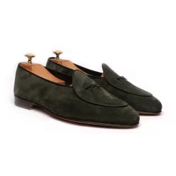 Viola Milano - Unlined Belgian Loafer - Green - Handmade in Italy - Luxury Exclusive Collection - Avvenice
