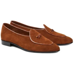 Viola Milano - Unlined Belgian Suede Loafer - Polo Brown - Handmade in Italy - Luxury Exclusive Collection - Avvenice